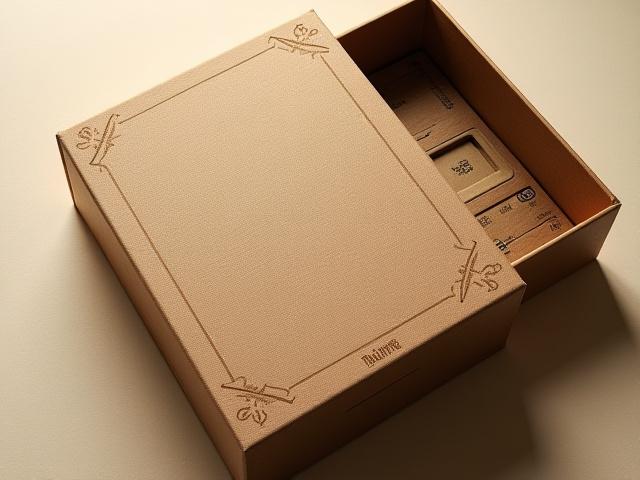 A limited-edition board game box with a textured linen finish and a custom-molded insert for game components.