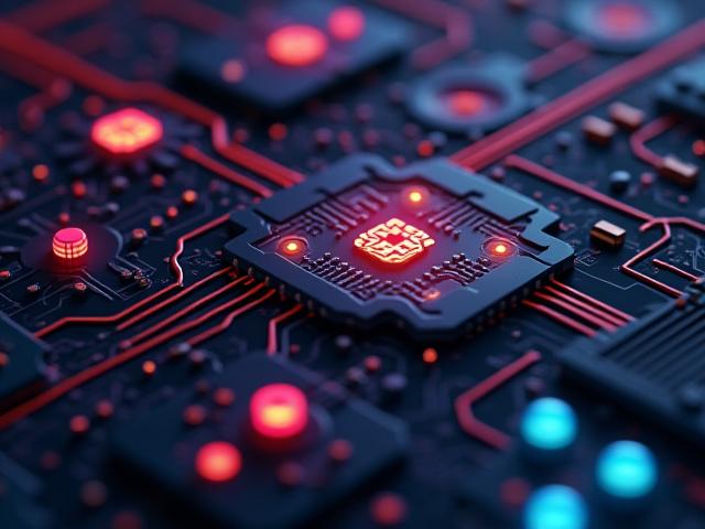 Concept art of a board game teaching circuit building with interconnected components and power sources