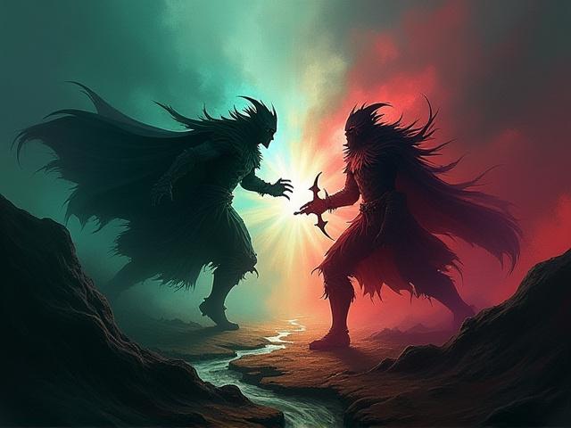 Concept box art for Hinterlands, a competitive area control game with asymmetric factions